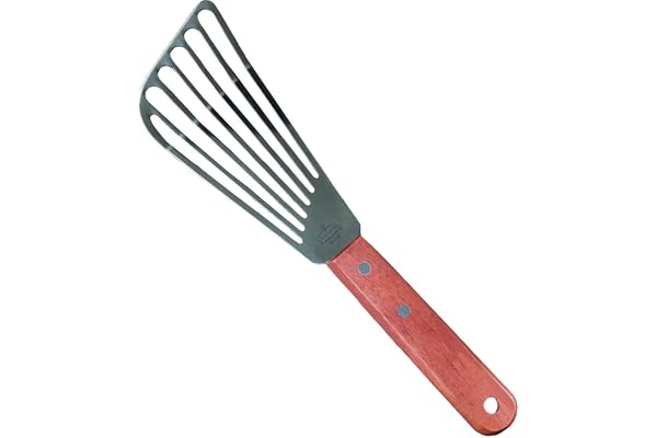 La Cuisine fisk slitsad spatel vändare med fasade kanter rostfritt stål, för vändning fiskägg pannkakor pommes frites. Blad 16cm, storlek 28cm