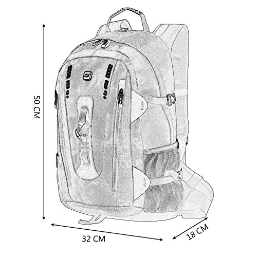 Wasserabweisender Laptoprucksack Gro  er Tagesrucksack f  r Freizeit  Alltag  Outdoor  Reisen  Schule  Arbeit BB4329MBK 