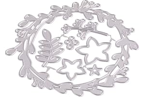 Gowxs Weihnachtsblumenkranz-Stanzformen für Kartenherstellung, Stanzschablonen für Bastelarbeiten, Scrapbooking, Fotoalbum, dekorative Prägepapier-Stanzformen für Kartenherstellung, Vorlage