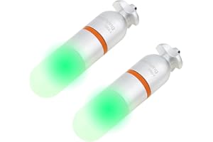 SecurityIng 2Pcs Scuba Dive Strobe Signal Light, Mini Tank Light Night Dive Marker Light, Underwater 150M LED Flashing Safety Light Firefly Beacon Diving Light with AAA Battery - Green