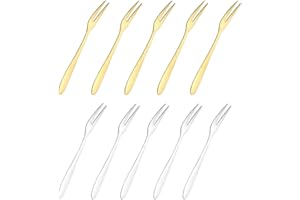 BZKSER Fourchette Escargot - 12 pcs Fourchette à Fruits en Acier Inoxydable Fourchettes à Gâteaux,Mini Gâteau Mini Dessert Pâtisserie à La Fourchette Acier Inoxydable,pour Fête Maison Restaurant