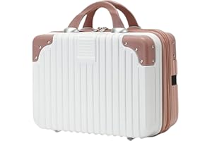Balakaka Vanity Case de Voyage Femme Trousse de Toilette Rigide Portable Imperméable Trousse de Maquillage avec Nervures, Vanity Abs Trousse à Cosmétiques Rigide pour Vacances Voyager
