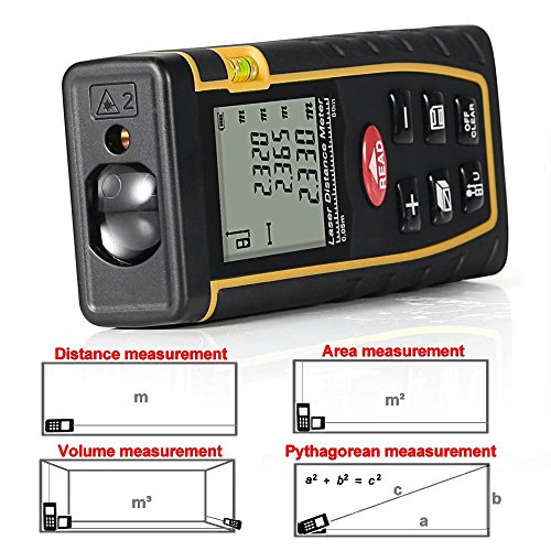 GrandBeing® Tragbare Laser entfernungsmesser , distanzmesser einfach und schnell messen, mit zwei AAA-Batterien, Handschlaufe und Fall tragen - 6