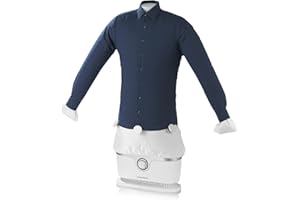 CLEANmaxx fer à repasser automatique pour chemises | Séche et lisse les chemises et chemisiers et remplace le fer à repasser ou la station de repassage | Également pour rafraîchir vos vêtements