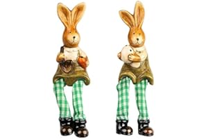 ‎IDEEN MIT HERZ Ideen mit Herz Deko-Figuren mit Schlenkerbeinen | Frühling & Ostern | Kantensitzer | Kantenhocker | 20/21 cm (Osterhasen 2)