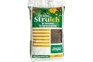 BHGS Strulch Organic Dual Action Garden Straw Mulch 9kg Bag Pack of 4 Bags