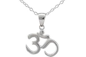 Serebra Jewelry Om Namaste Anhänger Halskette aus 925 Sterlingsilber Hindu Hinduismus Buddha Buddhismus Damen Herren