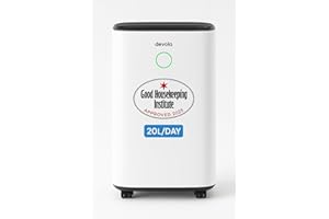 Devola 20L/day Low Energy Dehumidifier, Quiet & Energy Efficient Dehumidifier for Home & Air purifier With HEPA filter, Laundry Drying Dehumidifiers