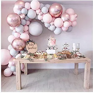 Party Propz Pink Rubber Balloons Garland Arch Kit- 87Pcs For Birthday Decoration Items For Girls/Bride To Be Balloon/Girl Arrival Kit/Baby Theme Parties/1St Birthday Decoration For Baby Girl(Multi Color)