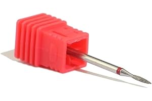 Natury Nails Fresa Flame de Diamante para Torno de uñas 8x1.5 mm Broca Manicura Rusa, Cutículas (Grano Fino)