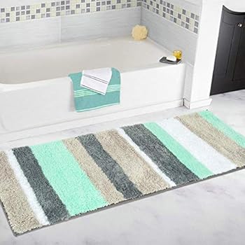 JameStyle26 Badematte Antirutsch Fußmatte Grün Blatt Palme