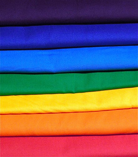 Regenbogen Muster-Mix 7 x 0,5m 100% Baumwolle Stoffbreite 1,4m Farbverlauf (insgesamt 3,5m x 1,4m)
