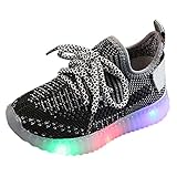Enfants Basket LED Lumineuse Chaussures de Sport,Alaso Pas Cher Mode Bébé Filles Garçon Maille Sneaker Sport Running Shoes (Taille: 21-30)