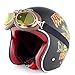 Produktbild GRL- Helmet Vintage Open-Face Motorcycle Helm Motorbike Jet Bobber Chopper Crash 3/4 Helm DOT-Zertifizierung mit Harley-Brille Sun Visier,Mouse,M57~58CM