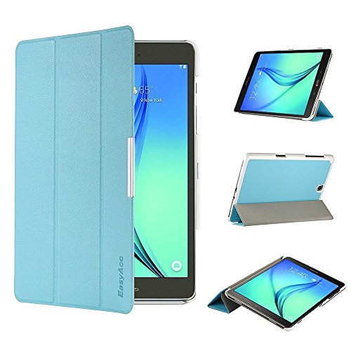EasyAcc Samsung Galaxy Tab A 9.7 Hülle Schutzhülle T550 Case Hochwertiges PU Leder Etui – mit Standfunktion und Automatischem Schlaf Funktion für Samsung Galaxy Tab A T550N/T555N 24,6 cm (9,7 Zoll) Tablet-PC (Hellblau, Kunstleder, Ultra Dünn) - 2