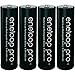 Produktbild EUB Kit 4 Batterien Stilo AA Size Panasonic eneloop PRO bk-3hcde 2450 mAh schwarze wiederaufladbare NiMH in scatolino Kunststoff transparent.Letzte Version