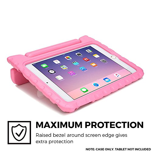 iPad Mini 4 hülle fur kinder, COOPER DYNAMO Beanspruchbare, strapazeirfähige, robuste, gepolsterte Hartschalenhülle mit integriertem Griff, Standfunktion & durchsichtigem Displaysschutz (Pink) - 2