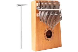 SZRWD Kalimba Daumenklavier, 17 Schlüssel Daumen-Klavier Mahagoni Finger Klavier mit Lernanleitung und Stimmhammer für Musikliebhaber Anfänger mit Musikbuch, Stimmhammer, Tragetasche, Musikaufkleber