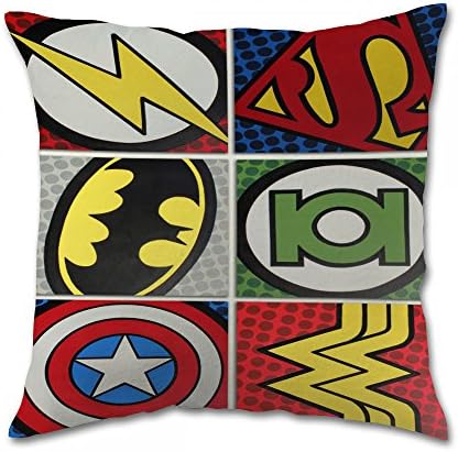 LZ PILLOW Dc Comics Vs Marvel Cotton Square Pillow Covers (16x16 Inch One Side)