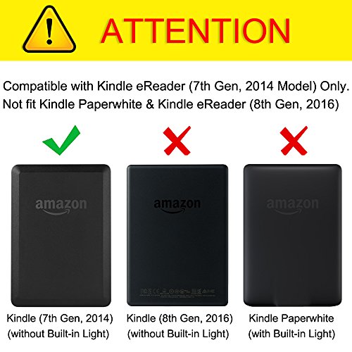 Kindle (7.Gen 2014 Modell) Hülle Case – Fintie Ultra Slim Lightweight Schutzhülle Tasche Etui Cover – Die dünnste und leichteste Hülle für Amazon Kindle (nur geeignet für Kindle 2014 Modell mit Touchscreen), Schwarz - 2