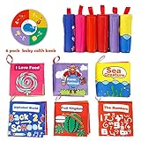 ThinkMax Crinkle Baby Soft Cloth Book, Non-Toxic Early Educational Toys - Pack of 6