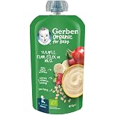 Gerber Organic Yulaflı Elma, &Ccedil;ilek ve Muz P&uuml;re 110g​