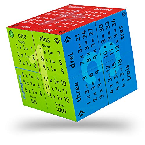 ZooBooKoo Educativo 1 - 12 Tablas de Tiempos Cubebook (Ingl?s, Franc?s, Alem?n y ESPA?OL)