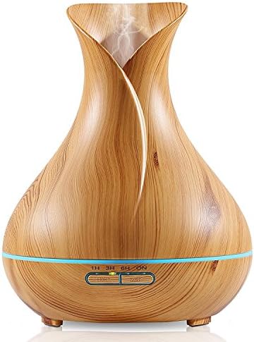 Aroma 400ml BPA Free Ultrasonic Aromatherapy Essential Oil Diffuser - Cool Mist Humidifier for Home,Office,Spa&More wood
