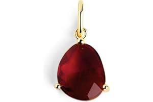 SINGULARU - Charm Birthstones or - Charm en argent Sterling 925 avec finition plaqué or 18K - Pendentif avec pierres colorées - Combinable avec Collier - Bijoux pour Femme - Différentes finitions