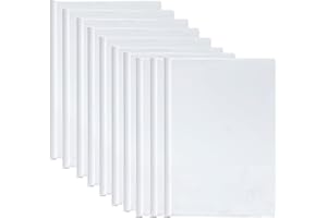 YIPUETERNITY 10 Fogli Trasparente A4 Copertine per Rilegatura con Barra Scorrevole, A4 Rapporto Copertina, Plastica Rapporto Copertina per Casa Scuola Ufficio Documenti Classificazione - Bianco