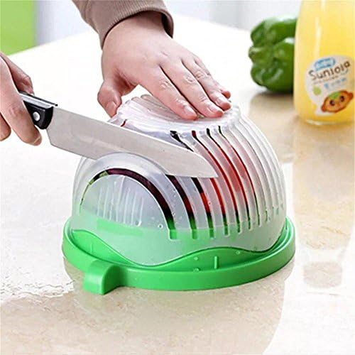 60 Seconds Salad cutter bowl - Best Salad maker. Vegetable chopper, Salad shooter, Cutter for Lettuce or Salad chopper for Salad (blue)