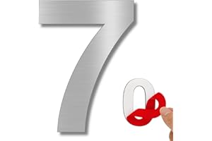 LEIASA | Numéro Adhésif Maison - 100 mm - Acier Inoxydable 304 - Nº 7 - Numéro Hôtel - Numérotation Appartement Portes - Numéro Adresse Maison - Extérieur et Intérieur - Gris 7 (7, 100 mm)