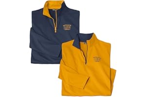ATLAS FOR MEN - Set di 2 Maglioni con Collo a Zip -Disponibili nelle Taglie Grandi da M a 5XL