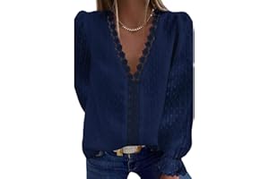 Coloody Femme Tee Shirt Dentelle Col en V, Manches Courtes Loisirs D'été Tunique en Jacquard en Dentelle Blouse Amples Caraco en Dentelle Tops Chemisiers à La Mode