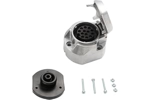 Feuunly Presa per Rimorchio 13 Poli Alluminio, 12V Impermeabile Connettori Rimorchio 13 Poli Metallo, con Impermeabile Guarnizione in Gomma, per Trattore Rimorchio RV Barca Caravan Camion