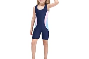 SOLU DAY8 Maillot De Bain 1 Piece Shorty Fille 5-14 Ans Maillot De Bain Enfant Fille Ventre Plat Gainage Monokini Chic Pas Cher étudiant Natation Piscine Sport Plage Surf Plongée