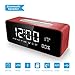 Produktbild ICE-BINGO Bluetooth Lautsprecher Wecker Radio mit Premium HD Sound & Starkem Bass & Großer LED Bildschirm für Zeit / Datum / Temperatur, 3,5 mm Aux / Micro SD / TF / USB Eingang, Modell A10 für iPhone Echo Android Geschenk (ROT)