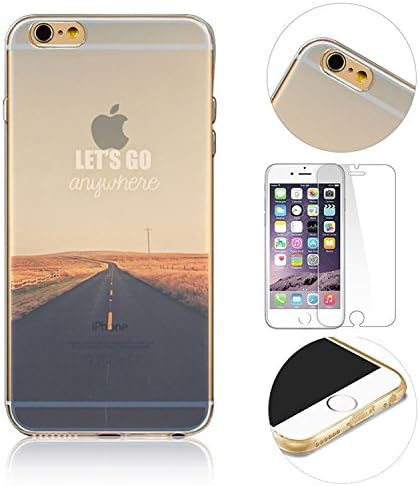 iPhone SE Case, MingKun Ultra Thin Soft Gel TPU Silicone Landscape Case Cover for iPhone SE 5S 5 Cover Crystal Clear Pattern Transparent Protective Back Skin - Let's Go Anywhere