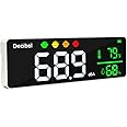 Decibel Meter Wall Hanging Sound Level Meter 11 inch Large LED Display Noise Temperature Humidity Meter with Alarm Icons Indicator Wide Applications for Classroom, Studio, Home, Factory