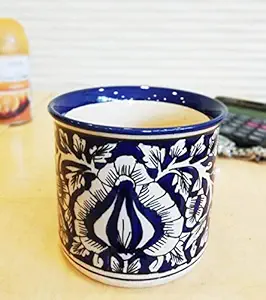 Exotic Green Pottery Handmade Blue Ceramic Pot, Planter, Plant Container, Gamla, Pottery Size 3.6