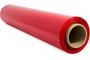 SIDI GLOBAL MARKET Film para Embalar, Film Rojo, Papel Film, Rollo de Plastico Protector Muebles, Cajas Mudanza, Plastico Cubretodo 50cm x 300m estirables - SIDI (1 und, Rojo)