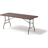 KG KITGARDEN Multifunctional Portable Folding Table, 180 x 70 x 74 cm, Wood Imitation, Brown