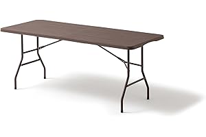 KG KITGARDEN KitGarden Table Pliante Multifonctions Imitation Bois 180x75x74cm Marron