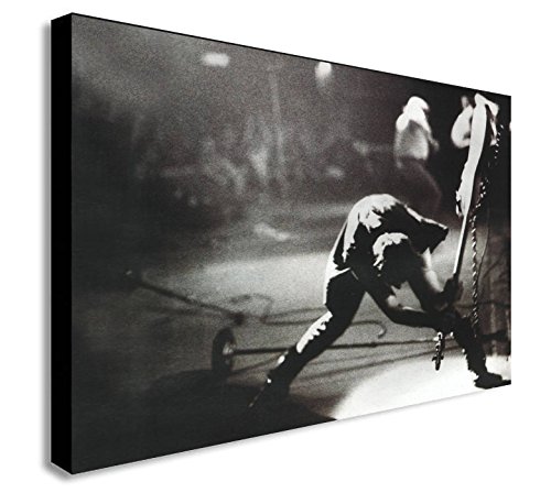FAB The Clash London Calling - Lienzo Impreso Enmarcado, Varios Tamaños, Blanco y Negro, A0 47x33 Inches