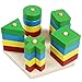 Infantastic Wooden Geometric Stacker (Colourful) for Early Motor Baby Kid Child Development Geometric Shape Matching Board Toy
