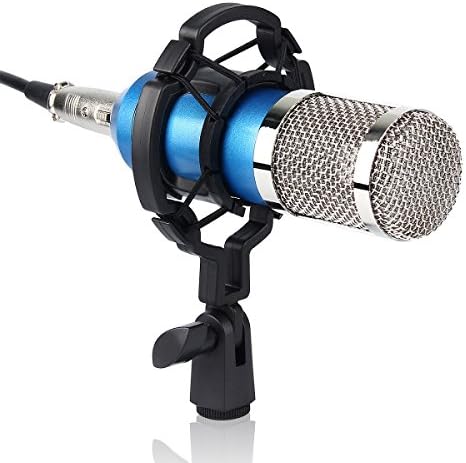 Donnagelia BM800 Condenser Microphone Kit with Shock Mount and Anti-wind Foam Cap and Microphone Power Cable for Professional Studio Recording Podcasting Broadcasting