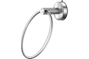 YUET Towel Holder Towel Ring Rail Suction Cup Towel Holder,Stainless Steel Bathroom SUS 304,Wall Mounted Hand Towel Rails for Kitchen Bathrooms (Silver)