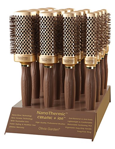 Olivia Garden Haar-Rundbürsten NanoThermic Shaper B-1570, Display mit 16 Bürsten
