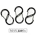 Produktbild 3 8 cm S Karabiner hält 99 kg mit doppelter Gate Spring Loaded, Flugzeug-Aluminium Material Super Light, benutzt für Camping, Reisen, Angeln, Schlüsselanhänger und Rucksäcke, Schwarz