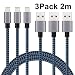 Produktbild Phone Kabel, Cablex phone Ladekabel 2m [3-Pack] Schnellaufladen für Phone Tablets(schwarzblau)
